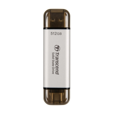 Портативний SSD накопичувач Transcend USB 3.2 512GB Type-A + Type-C Silver (TS512GESD310S)